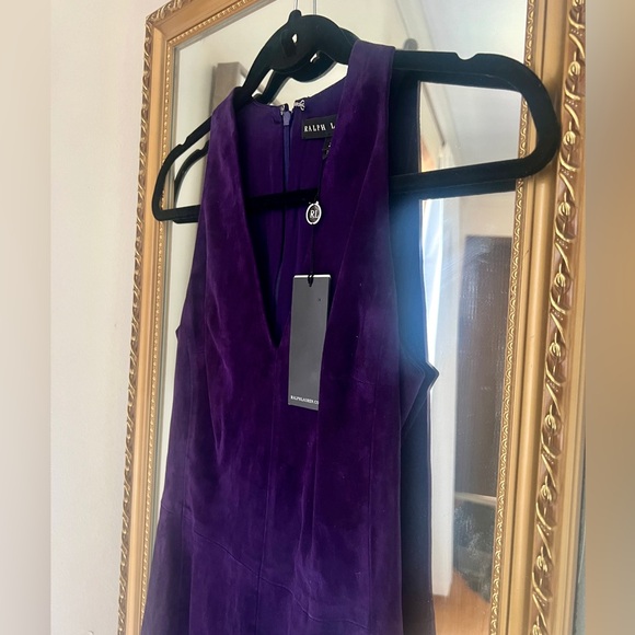 Ralph Lauren Black Label deep purple suede dress. Size 2. NWT. - Picture 2 of 9